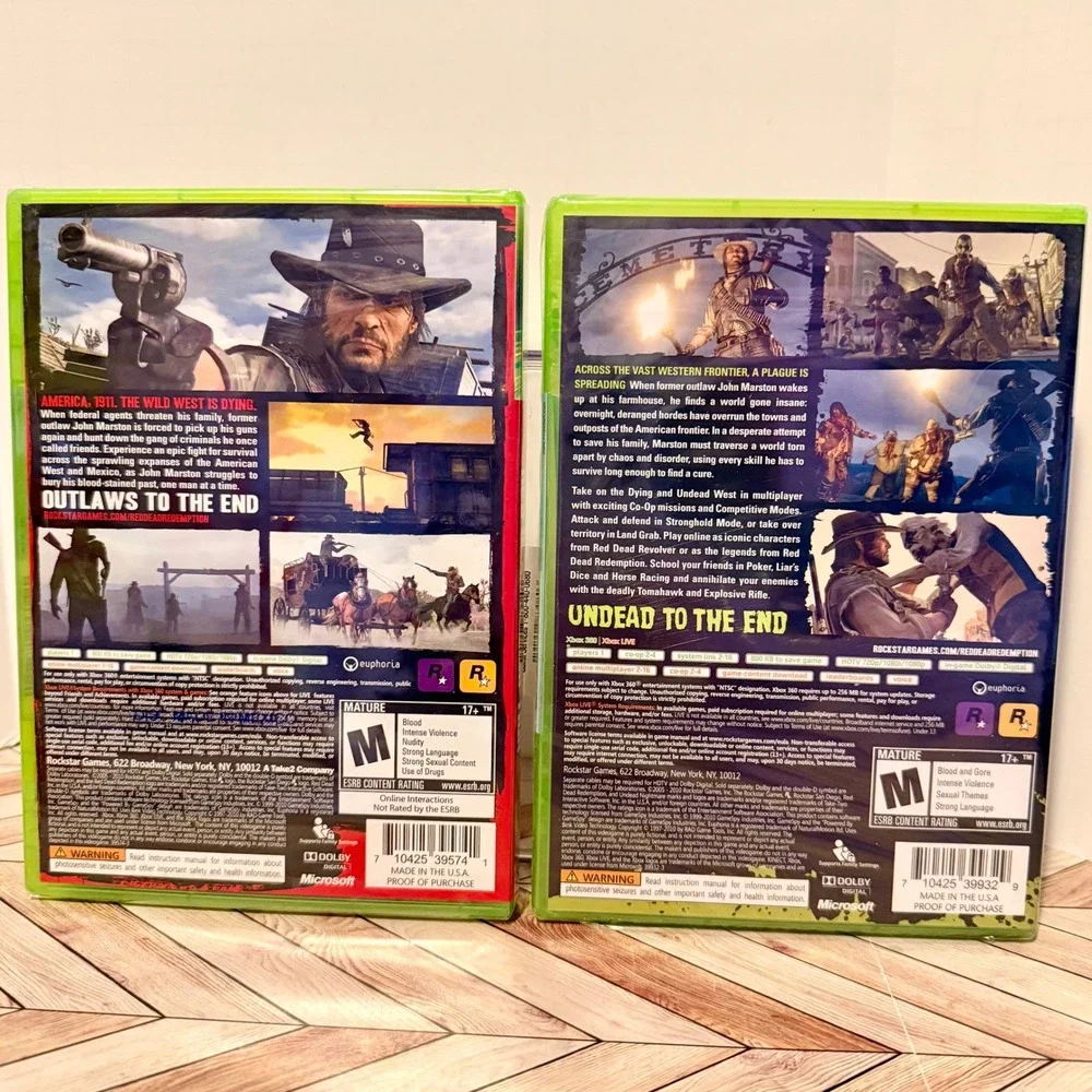 Red Dead Redemption 2010 First Print & Undead Nightmare Xbox 360 Sealed Rockstar